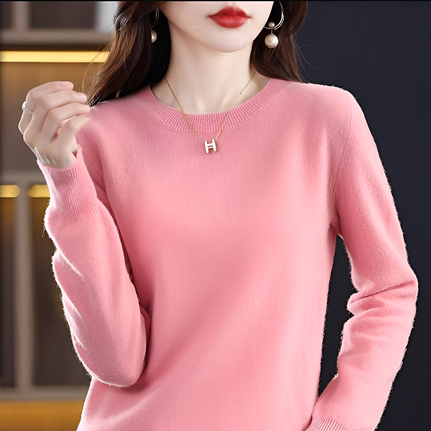 Julia - Eleganter, schmal geschnittener Wollpullover für Damen