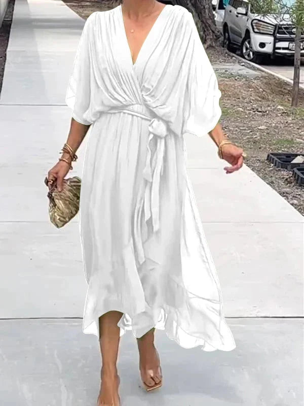 Amara – Bedrucktes, ärmelloses Maxikleid