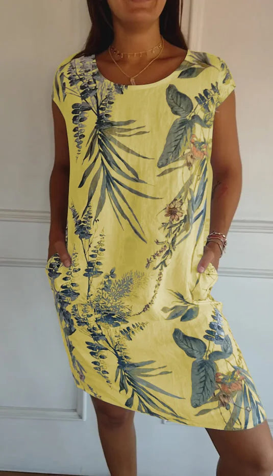 Britt – Kleid mit Muster und rundem Kragen