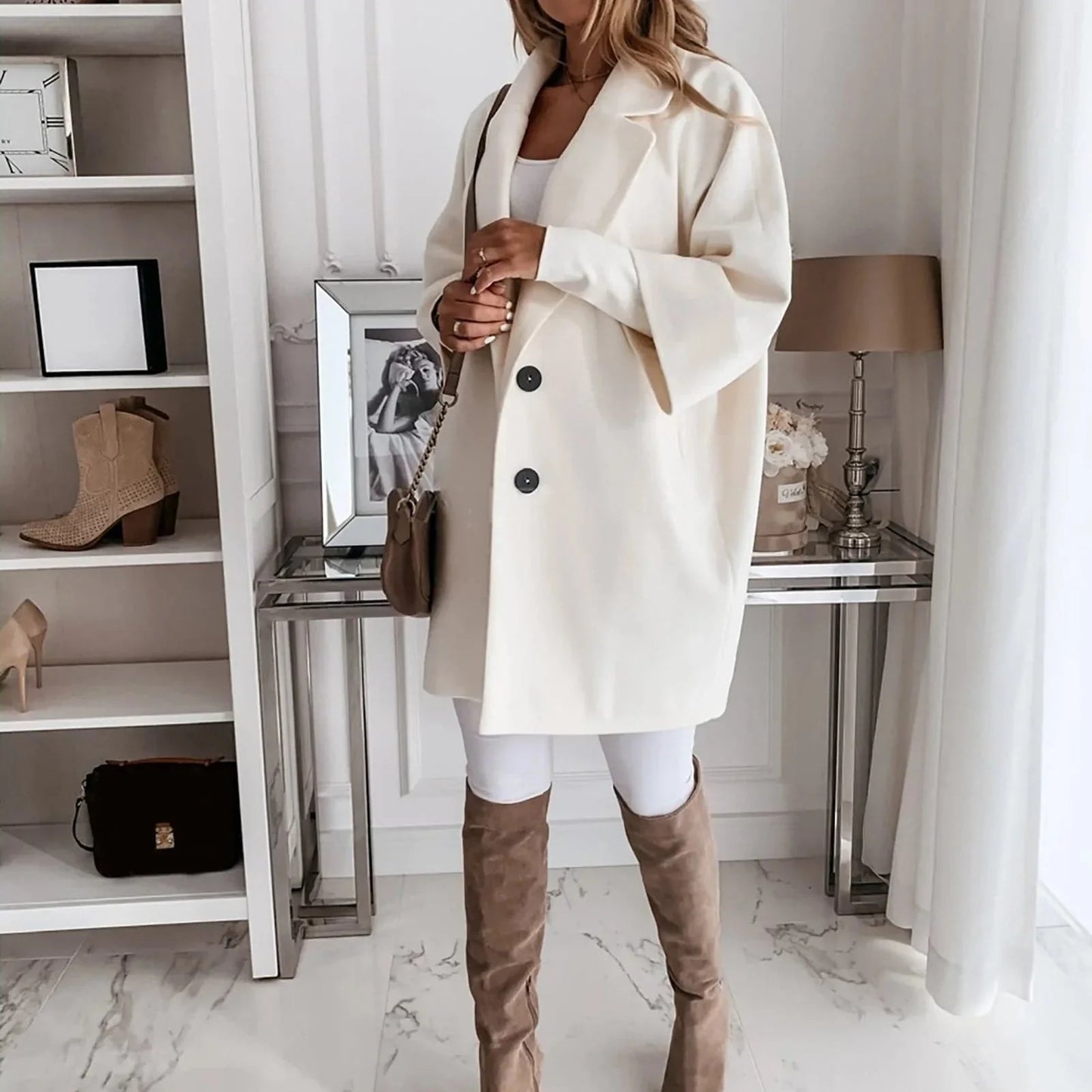 Lindsie - Locker sitzende Jacke mit Knöpfen für Damen