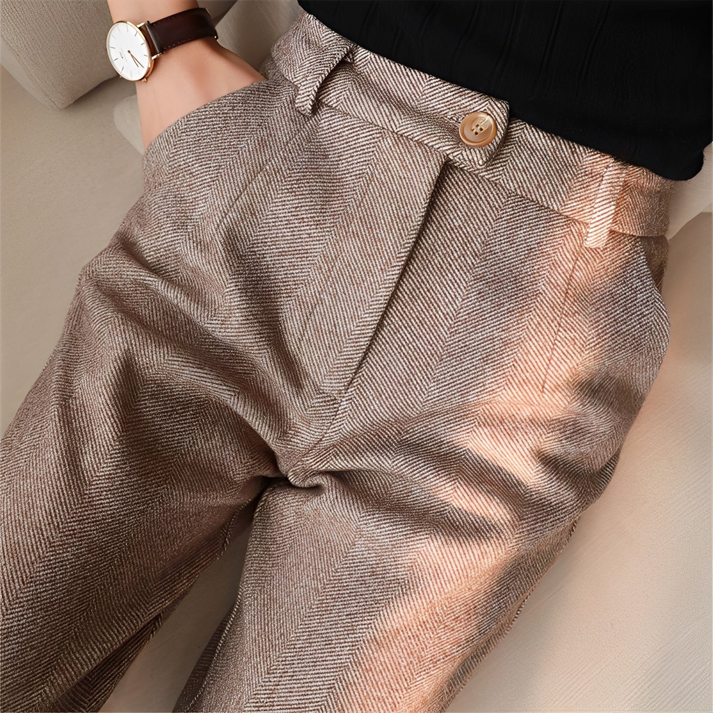 Daren - Formelle schmale Wollhose für Herren