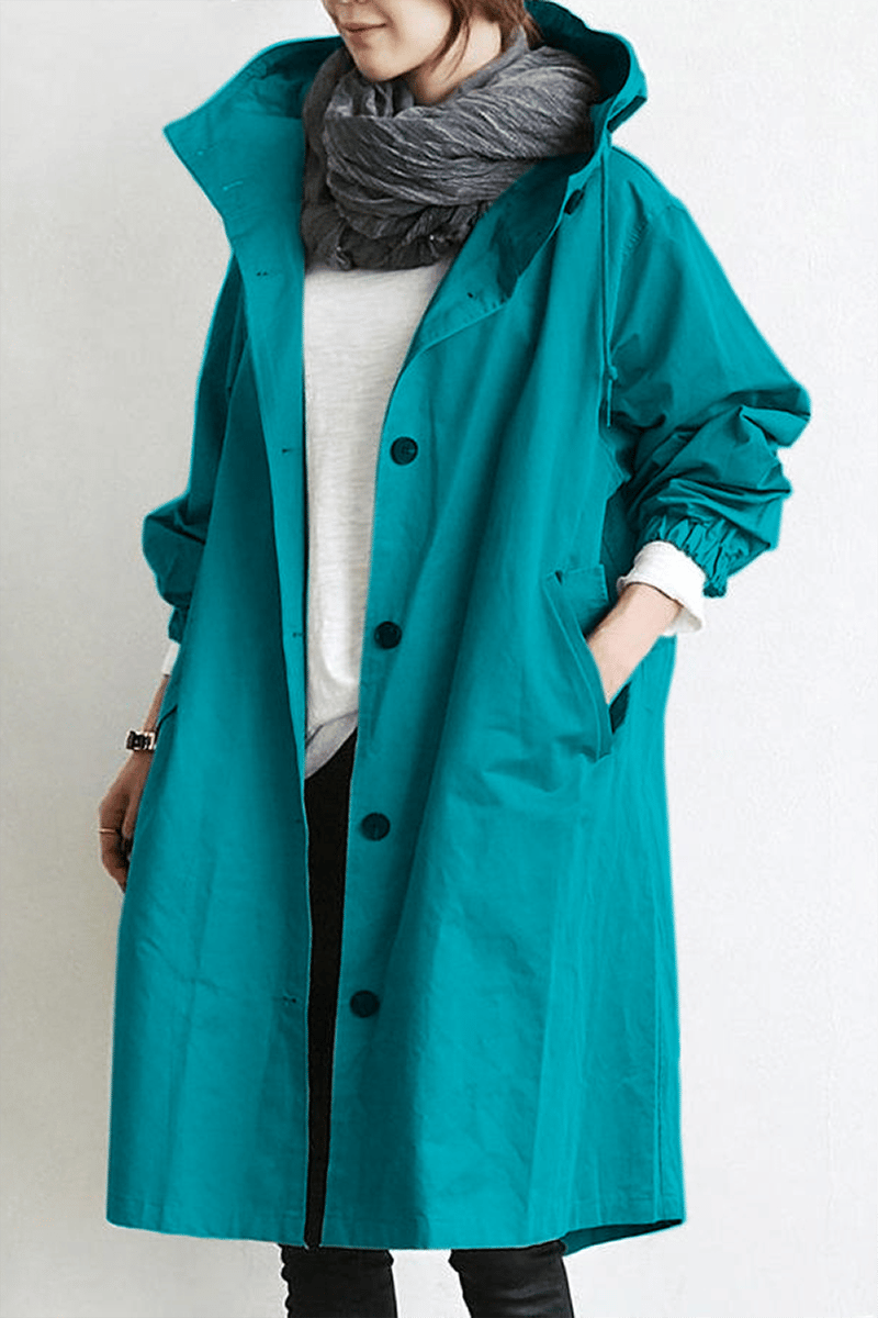 Rowana - Wasserdichter Damen-Trenchcoat mit Kapuze