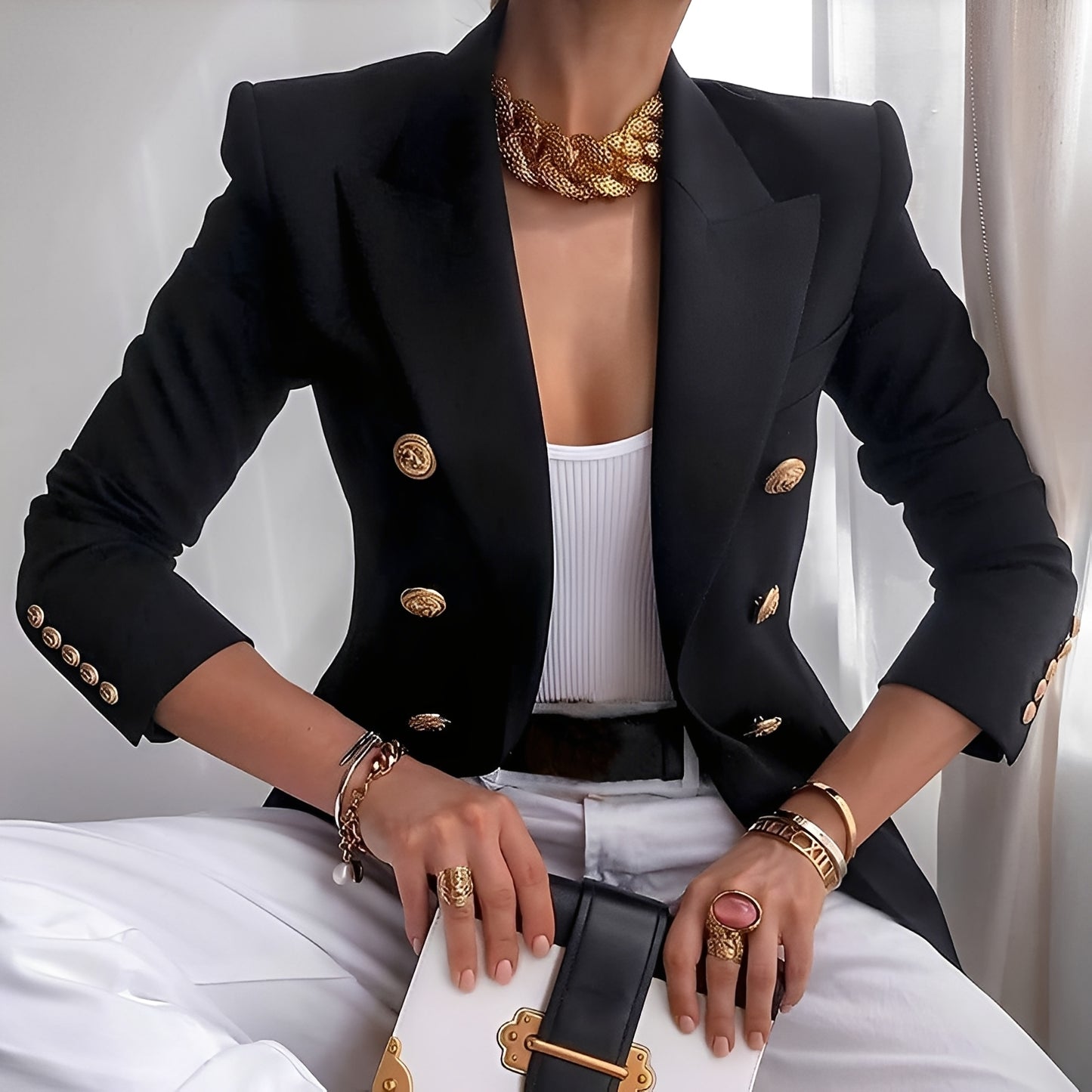 Shelley - Lässiger Blazer mit Knöpfen für Frauen