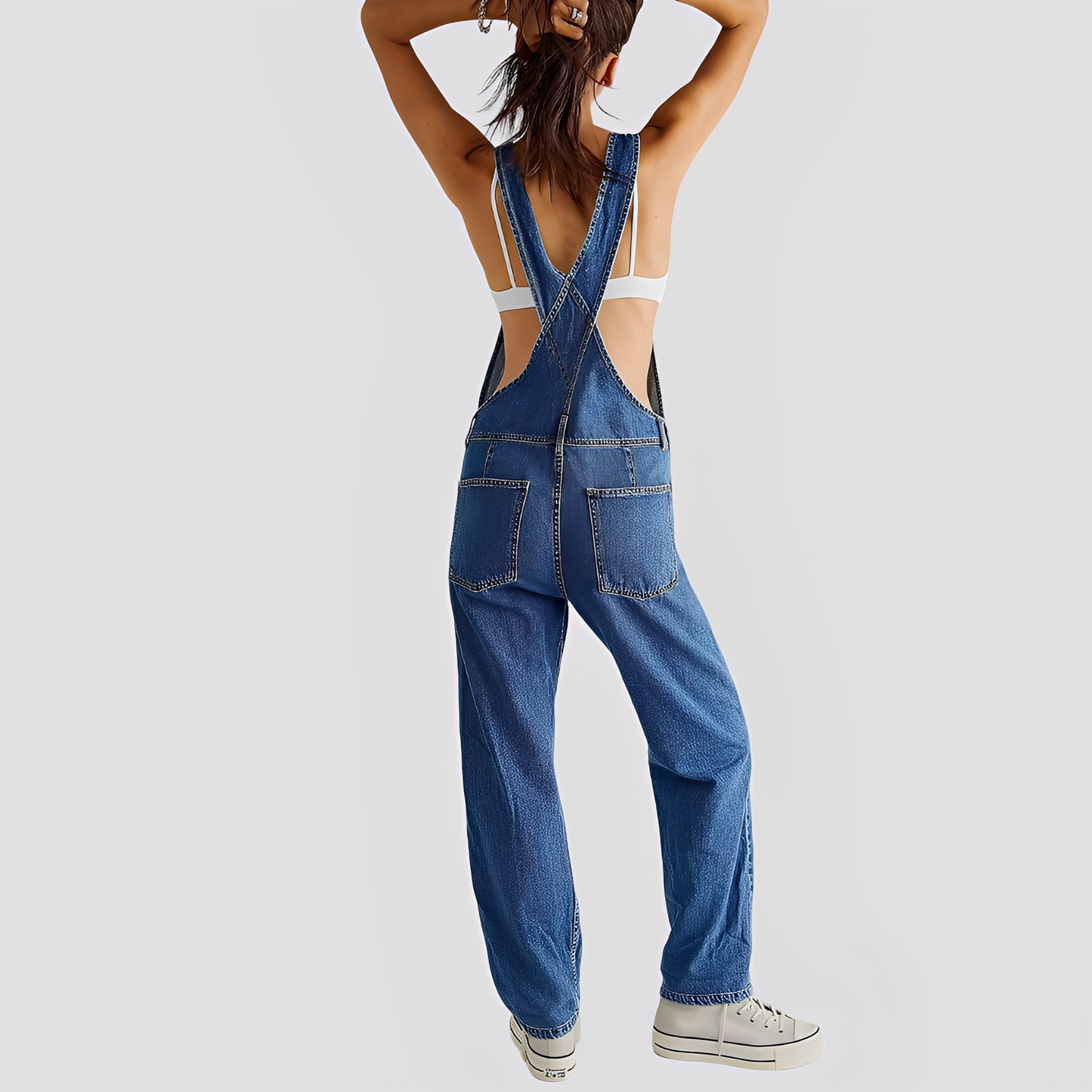 Mildred - Klassische, locker sitzende Jeanslatzhose für Damen