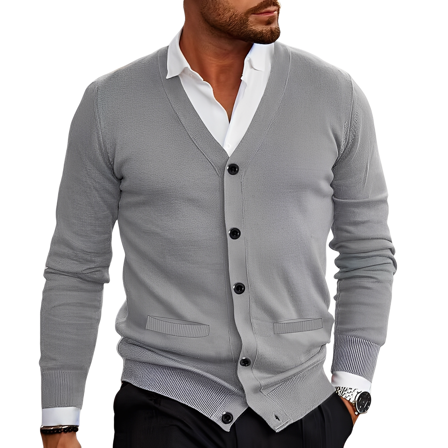 Terrell - Lässige Strickjacke mit Taschen für Herren