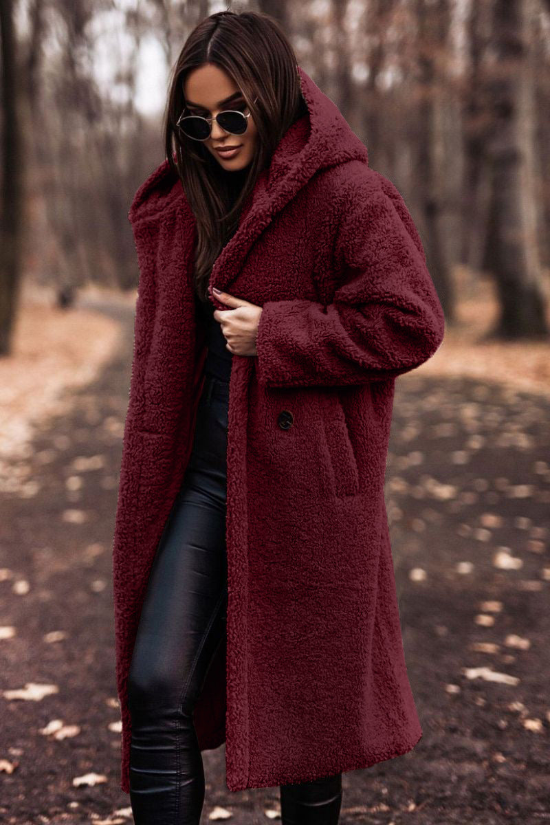 Yancy - Eleganter langer Plüschmantel für Damen