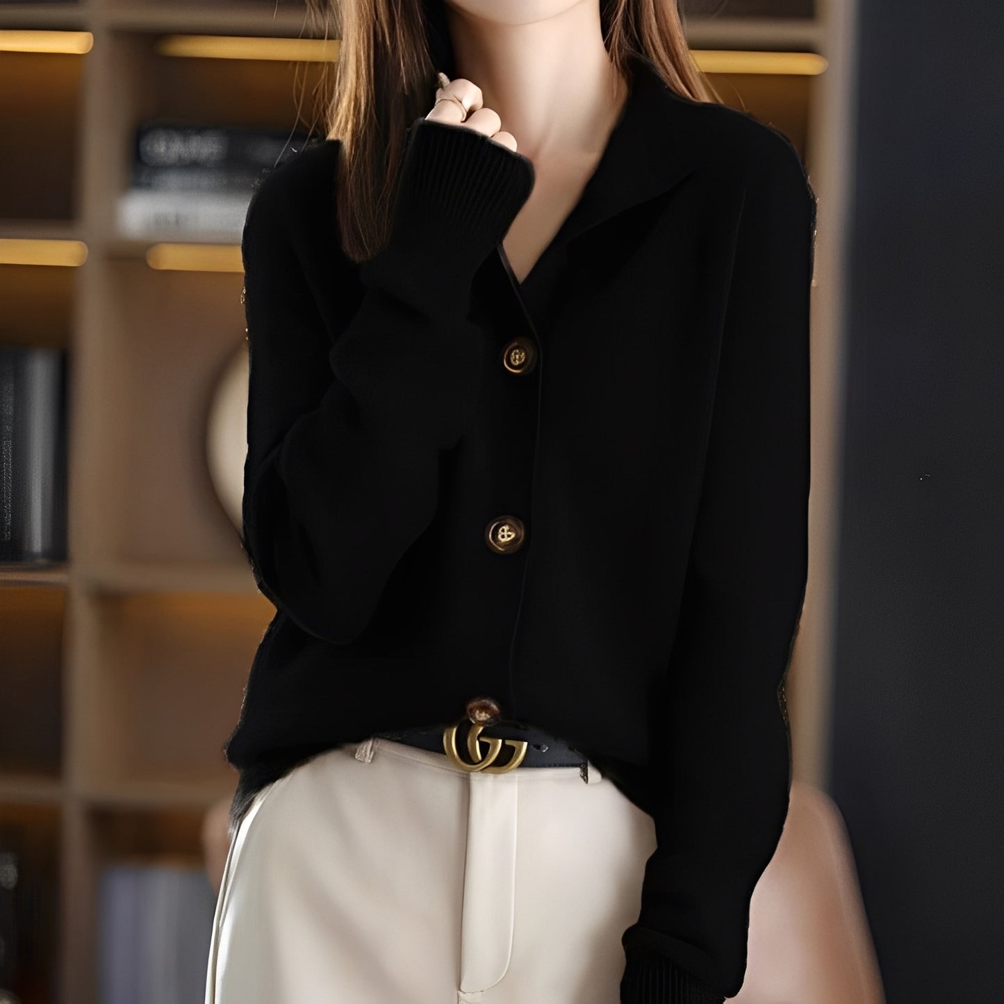 Adalynn - Eleganter, locker sitzender Cardigan mit Knöpfen für Damen