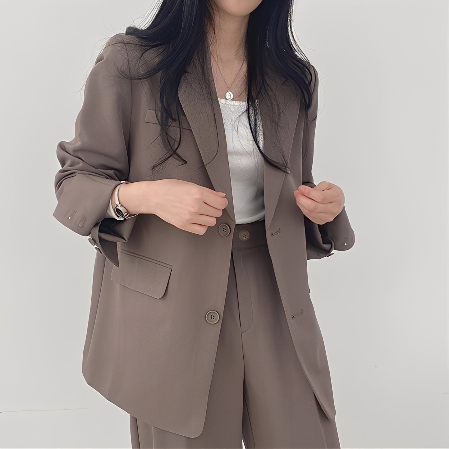 Alethea - Elegantes Set aus lockerem Blazer und Hose für Damen