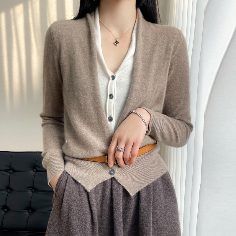 Jayleen - Lässiges Strickoberteil mit Knöpfen für Damen