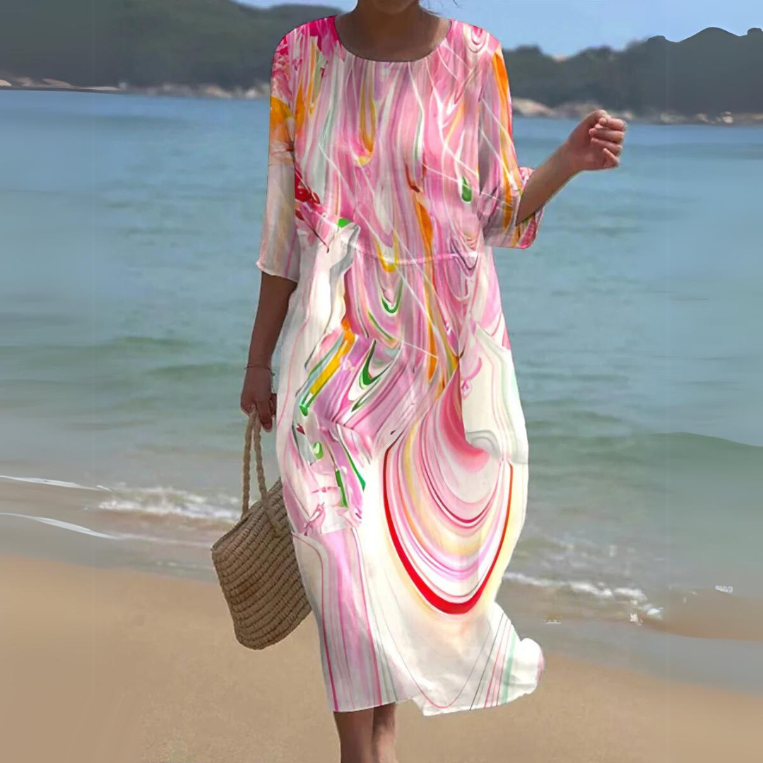 Alina – Fließendes Midi-Kleid