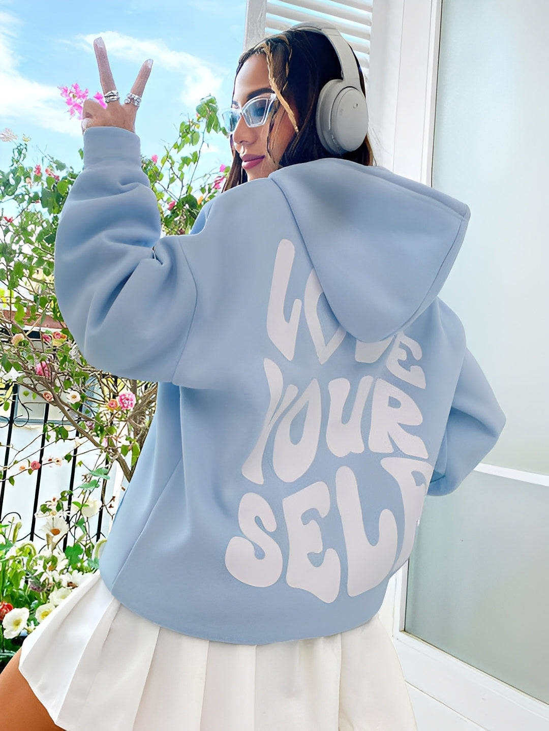 Rebeccah - Bedruckter, locker geschnittener Hoodie für Damen
