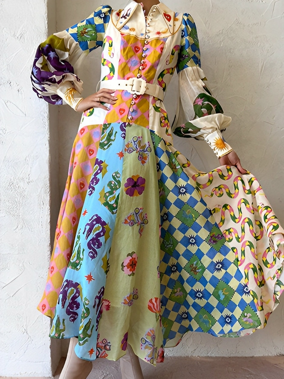Gemma - Buntes langes Maxikleid für Damen