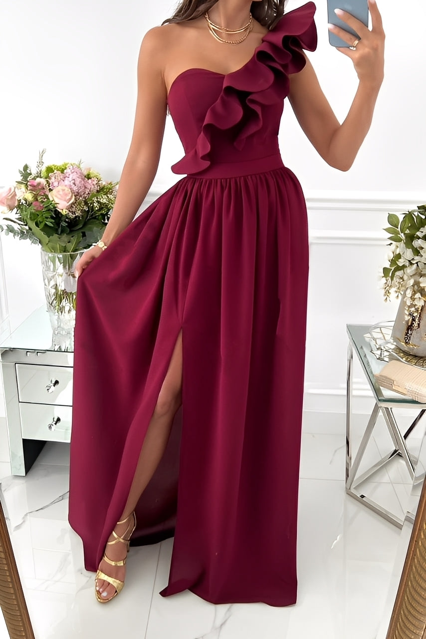 Tahlia - Elegantes schulterfreies Kleid mit Rüschen für Damen