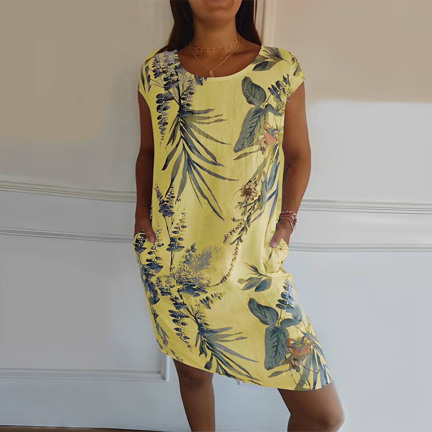 Jocelyn - Lässiges, lockeres Kleid mit Print für Damen