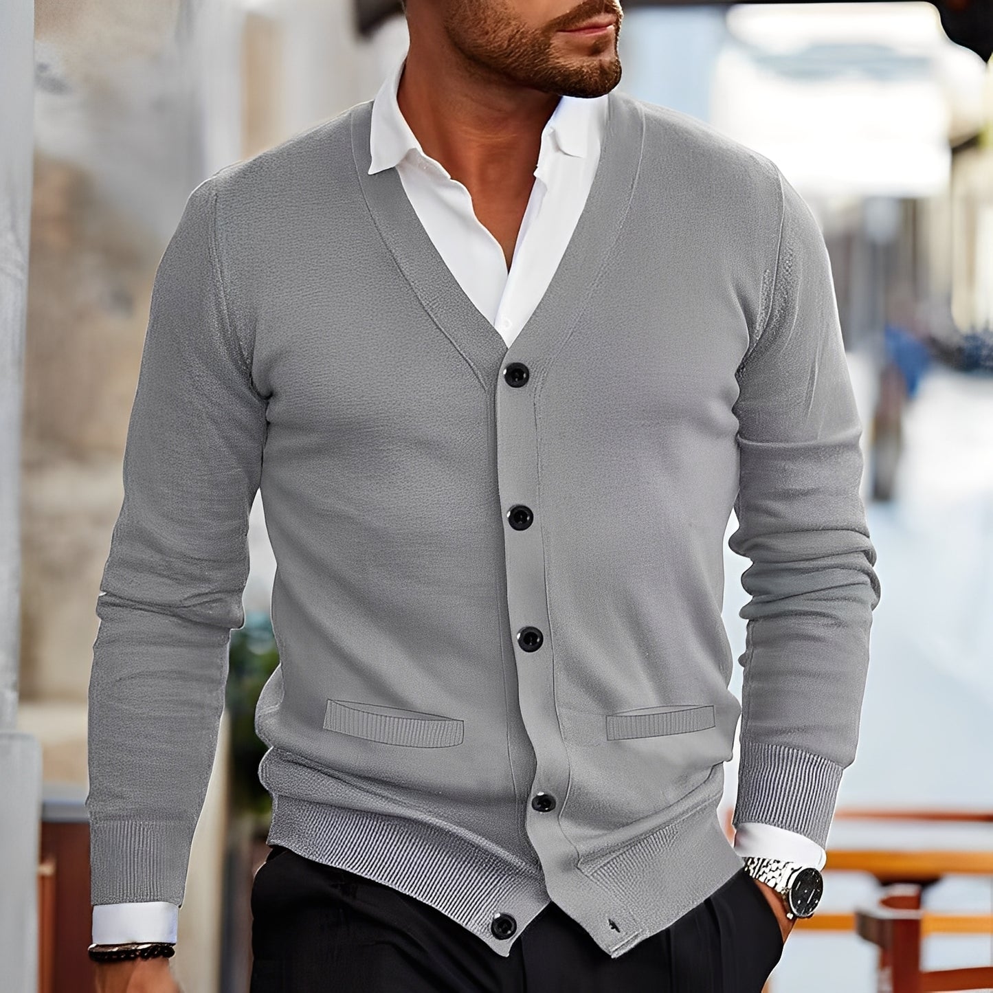 Terence - Retro-Pullover mit Taschen für Herren