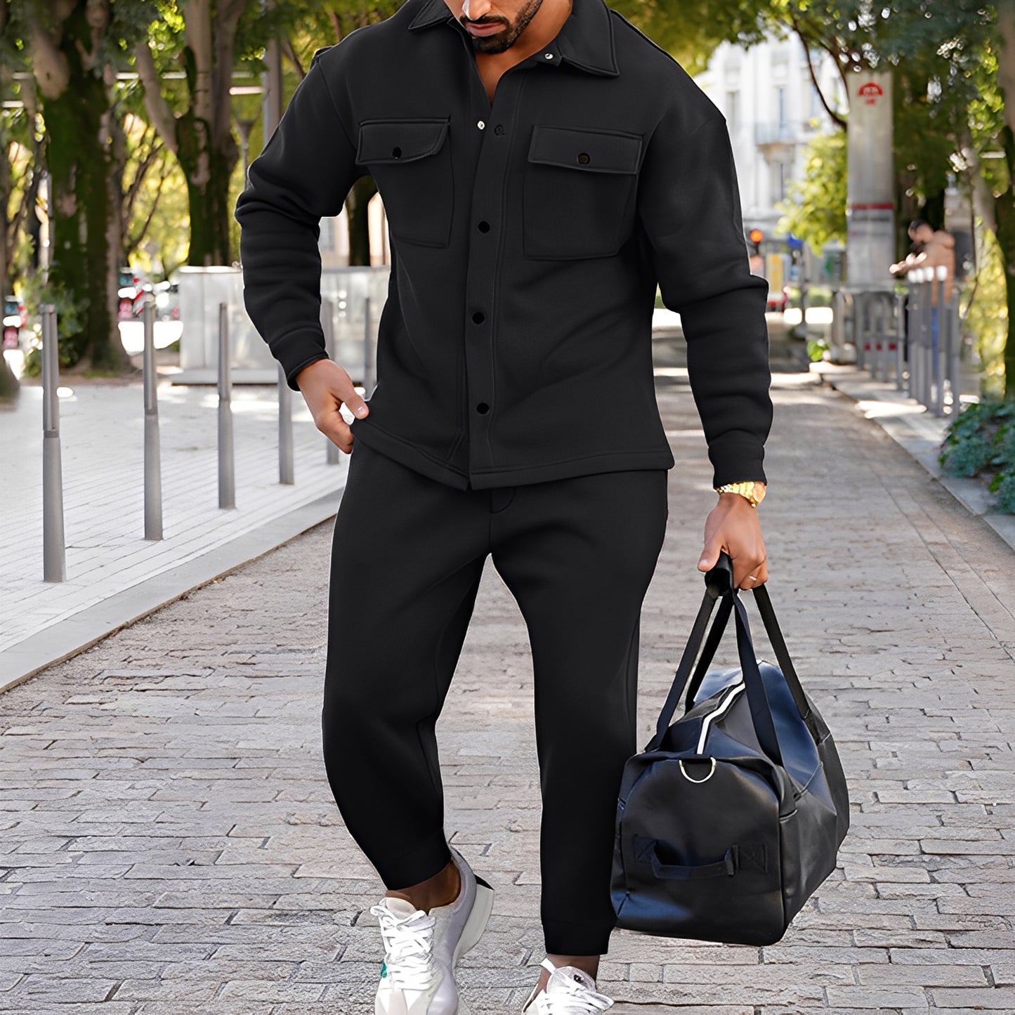 Kent - Lässiges Slim-Fit-Set aus Hemd und Hose für Herren