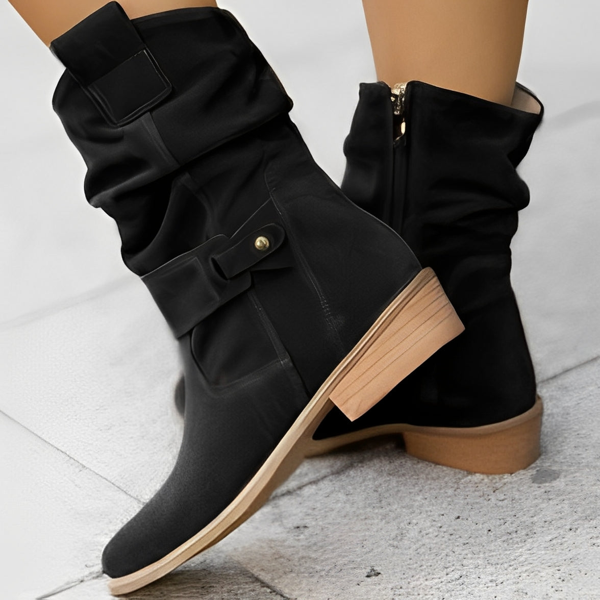 Celestine - Stilvolle kurze Stiefel mit runder Spitze für Damen