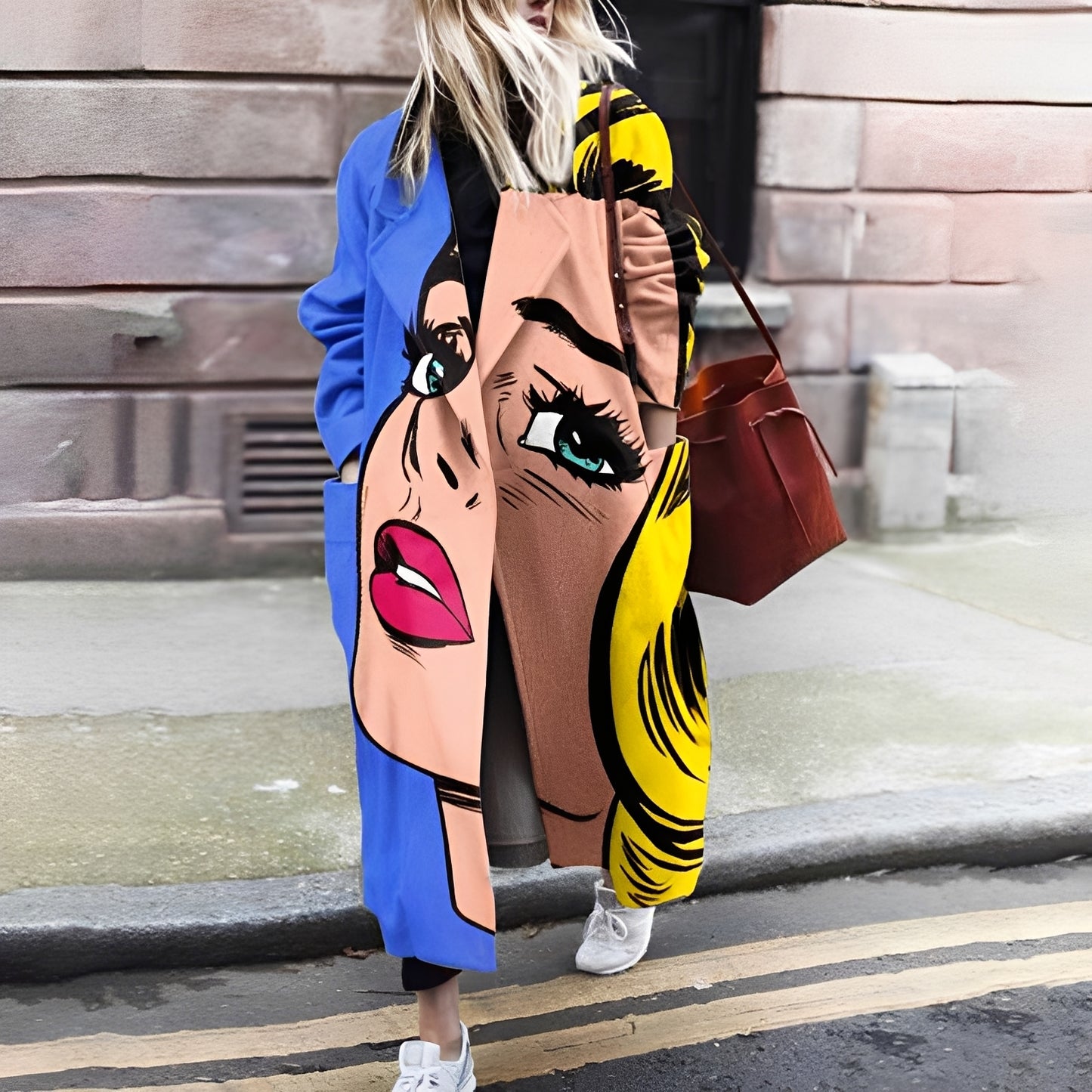 Kelsea - Stilvoller Catwalk-Mantel mit Print für Damen