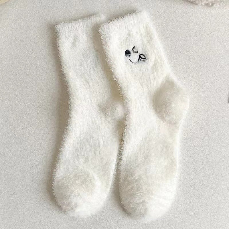 Catherina - Niedliche mittellange Fell-Socken für Damen