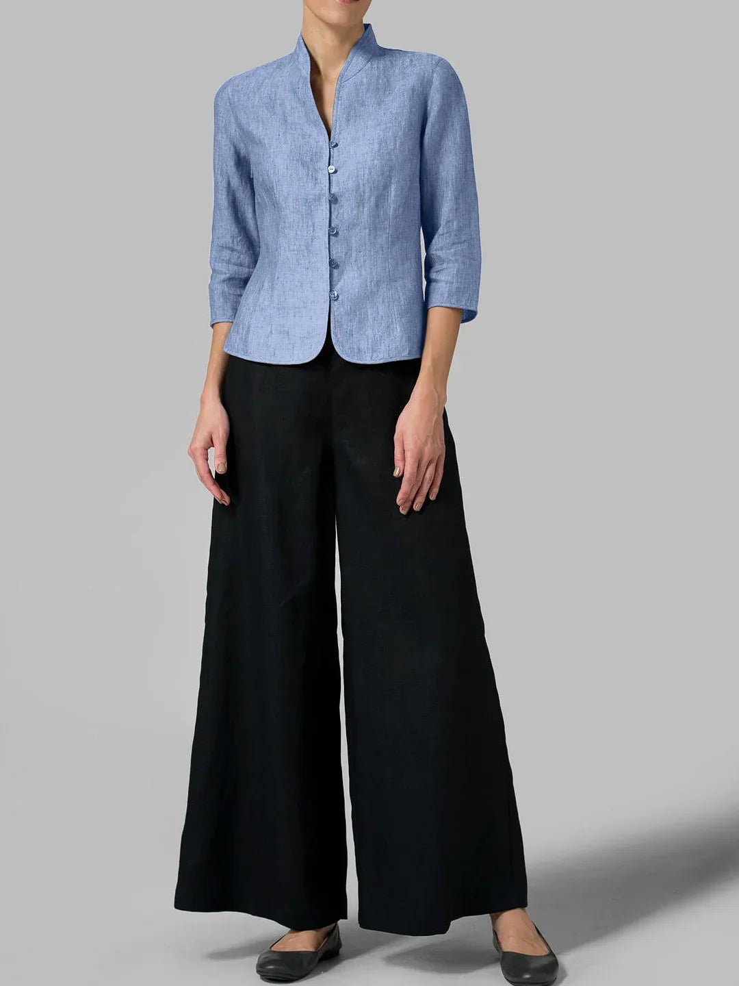 Brynna - Hochwertige Damen Bluse mit Stehkragen
