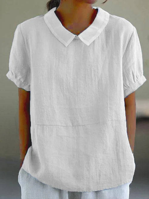 Amalie - Locker Geschnittene Bluse mit Kragen