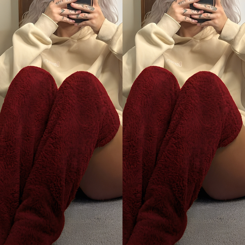 Camellia - Warme, überknielange Wintersocken für Damen