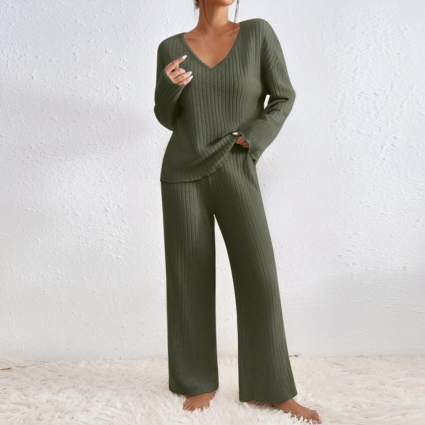 Michele - Lässiges, gestricktes zweiteiliges Lounge-Set für Damen