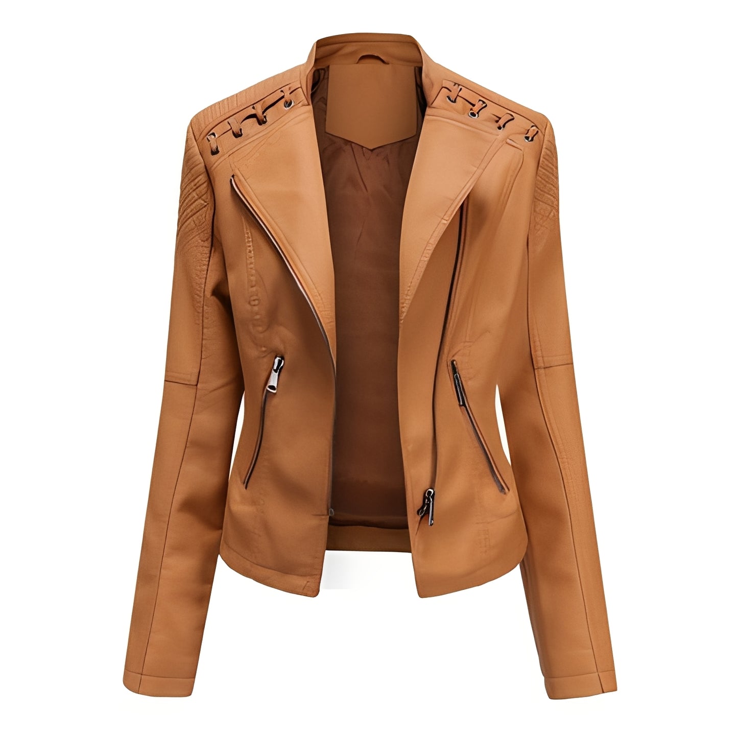 Narelle - Stilvolle, schmale kurze Lederjacke für Damen
