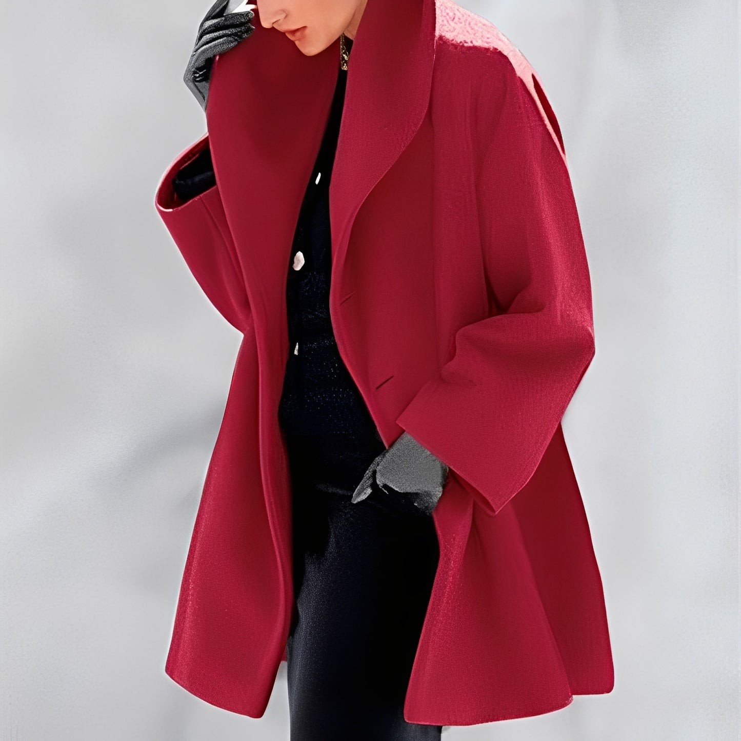 Dannie - Eleganter, locker fallender Wollmantel für Damen