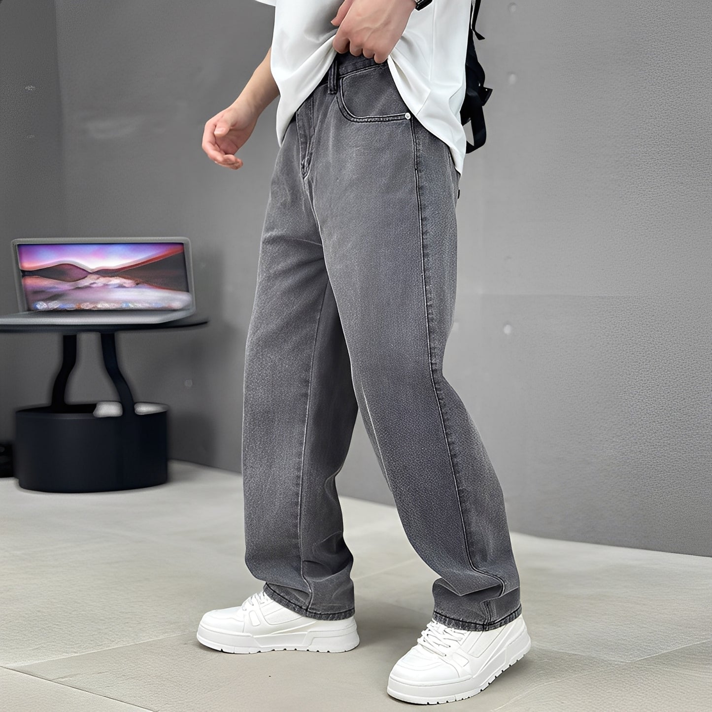 Wendell - Stilvolle Jeans mit weitem Bein für Herren