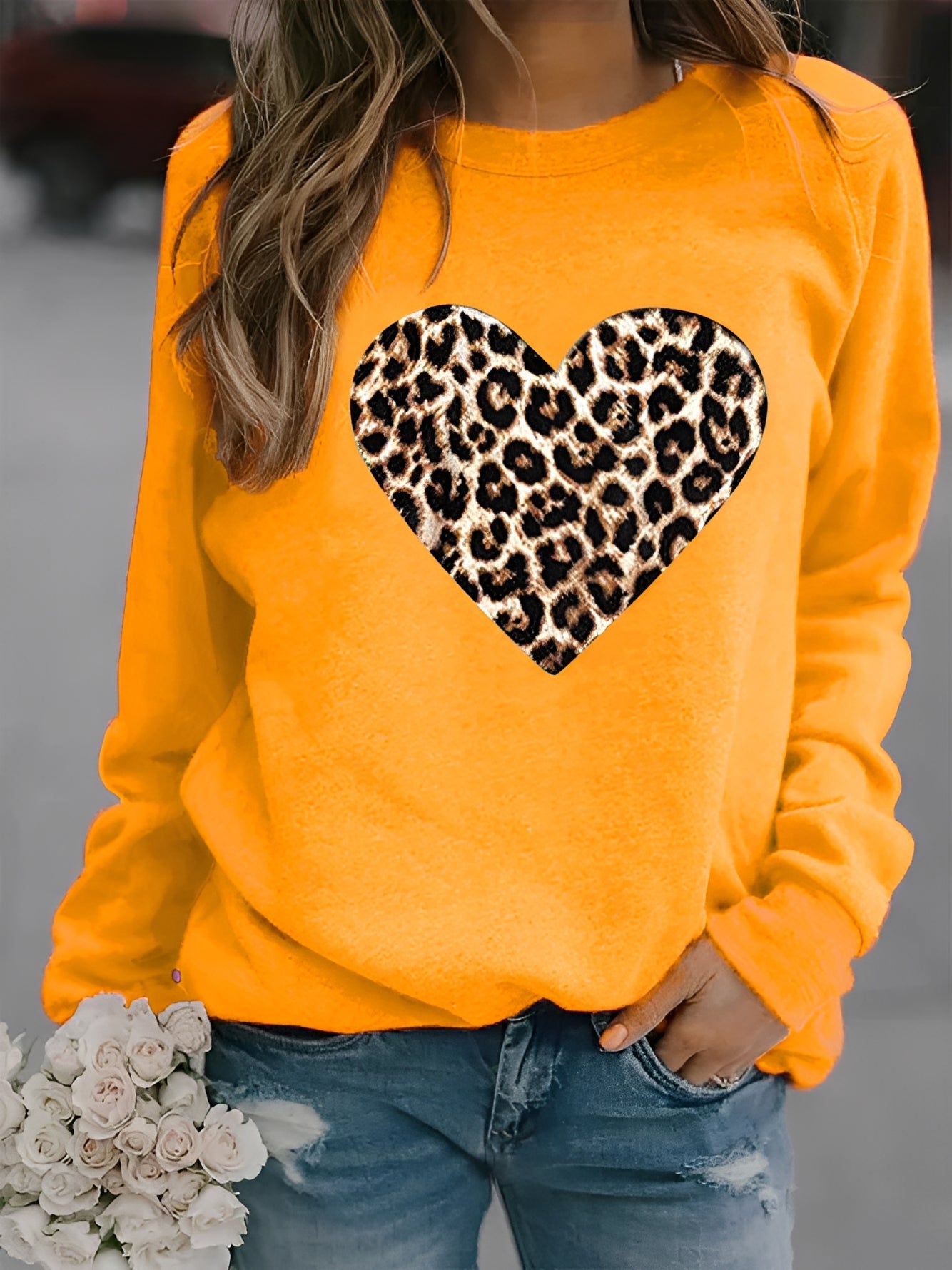 Daniella - Lässiger Pullover mit Herzmuster für Damen