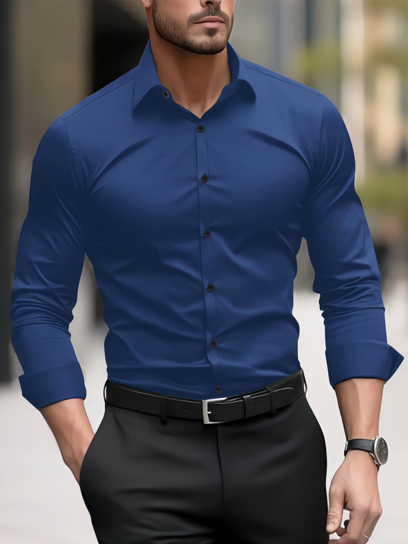 Thomas - Lässiges Businesshemd mit Reverskragen für Herren
