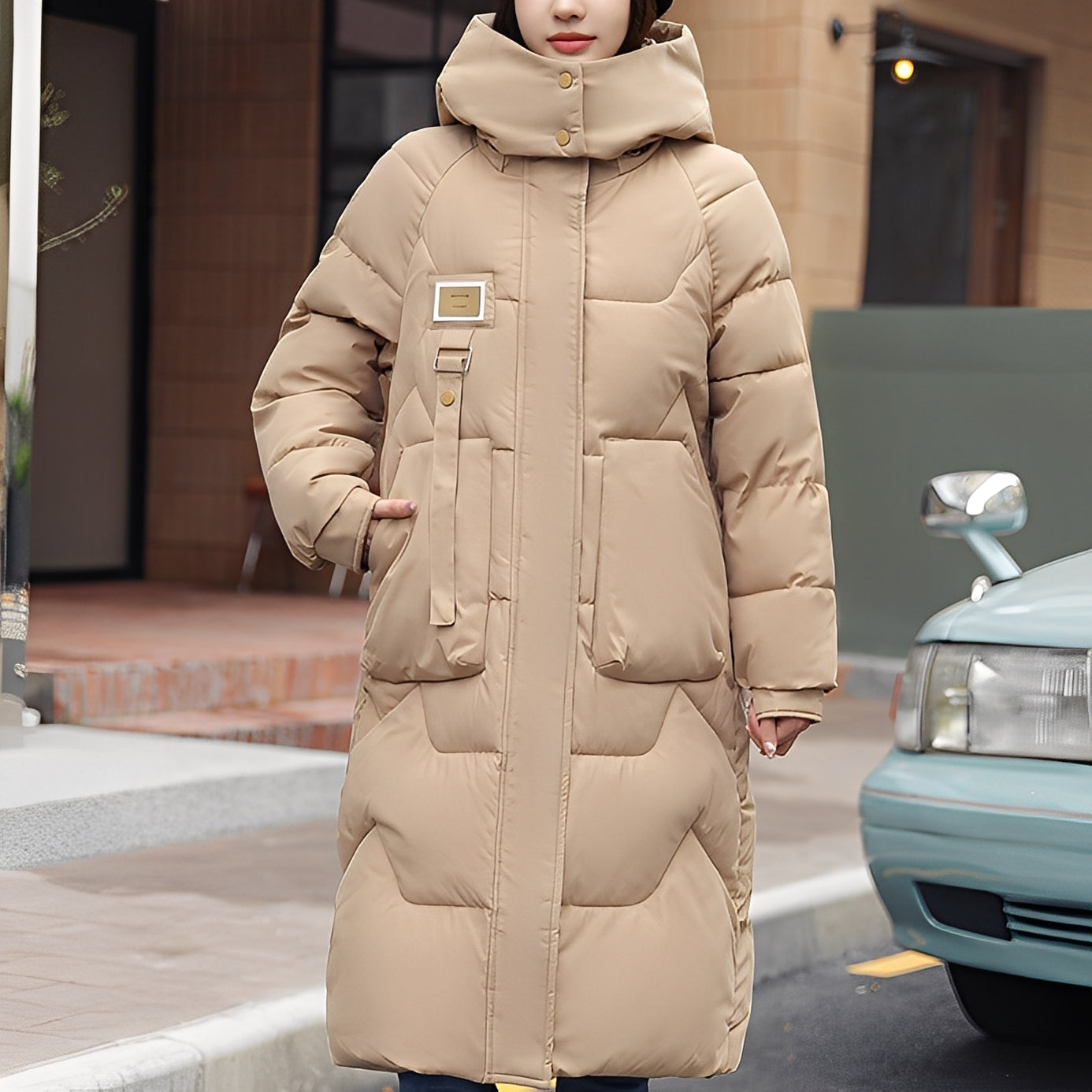 Rexanne - Stilvolle lange Kapuzenjacke für Damen