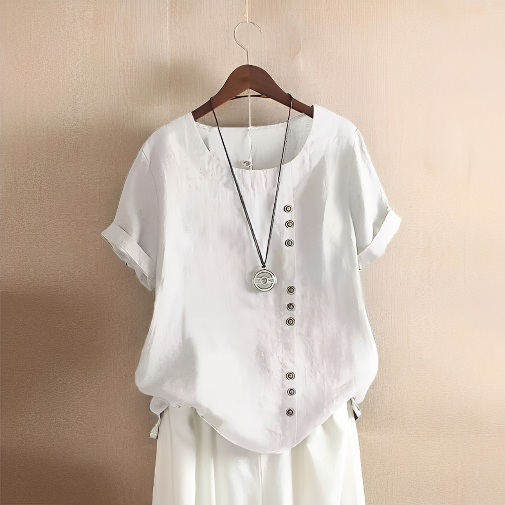 Corrine - Klassische, locker sitzende Leinenbluse für Damen