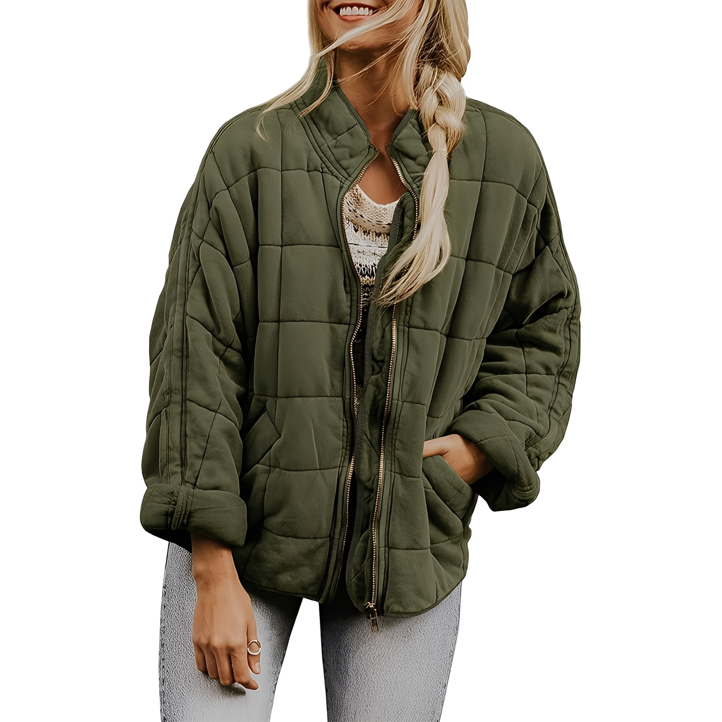 Luana - Lässige Steppjacke mit Taschen für Damen