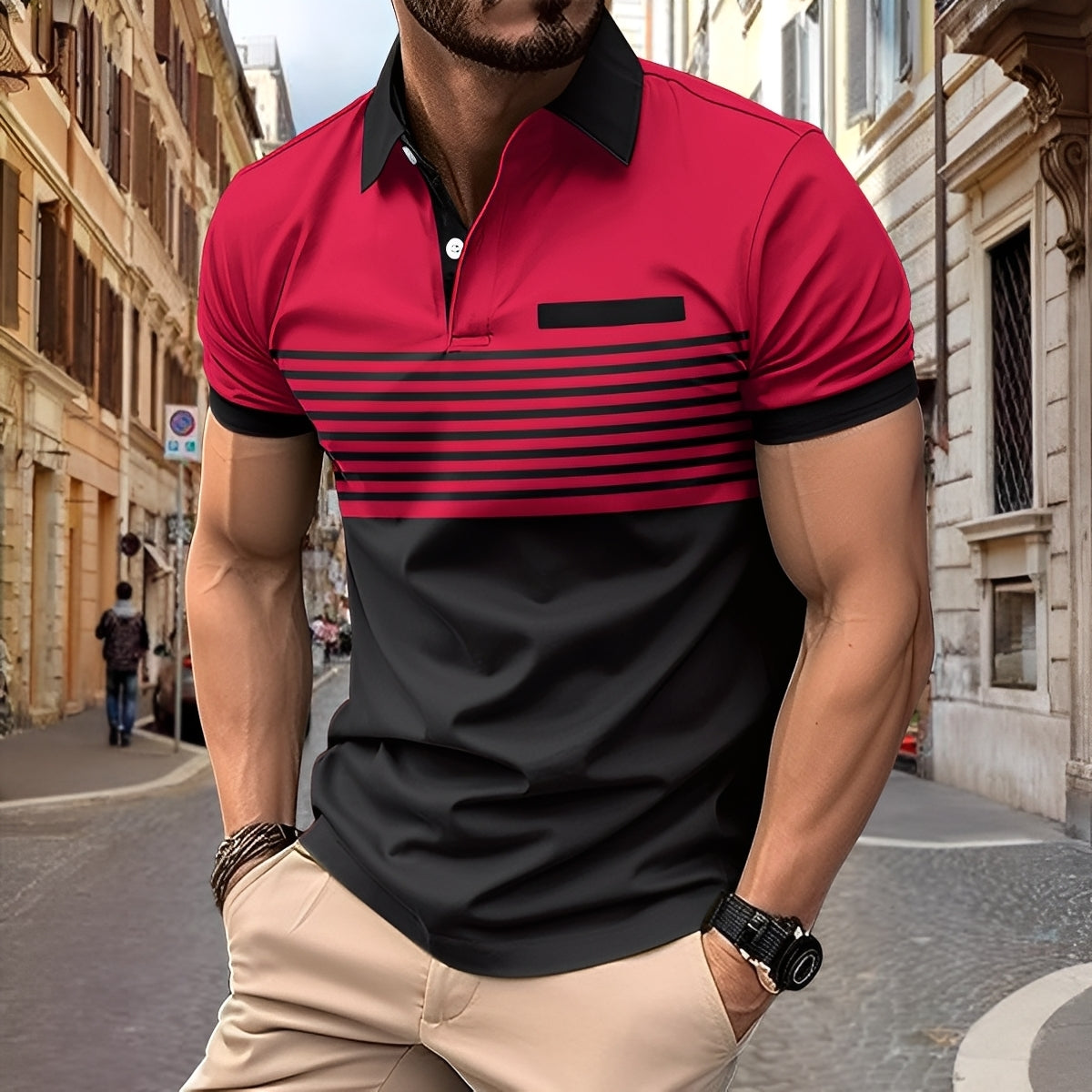 Derryl - Stilvolles gestreiftes Poloshirt für Herren