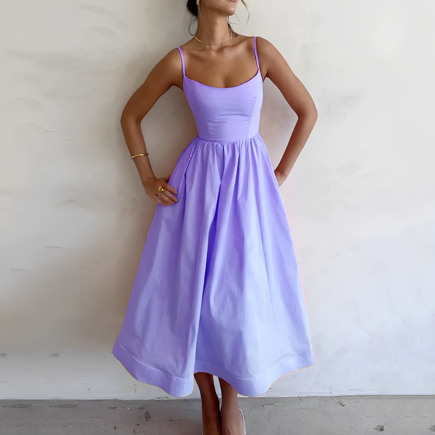 Selena - Fließendes Midikleid für Damen für den Weg zur Arbeit