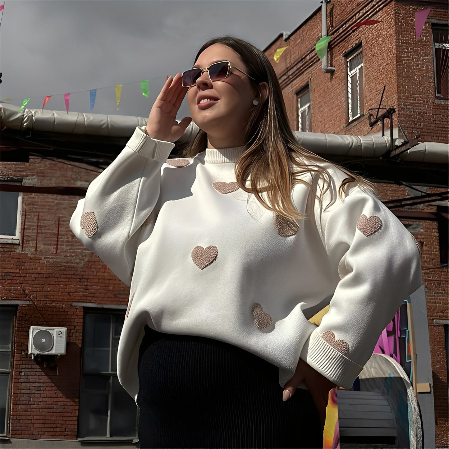 Marsha - Bequemer Pullover mit Print für Damen
