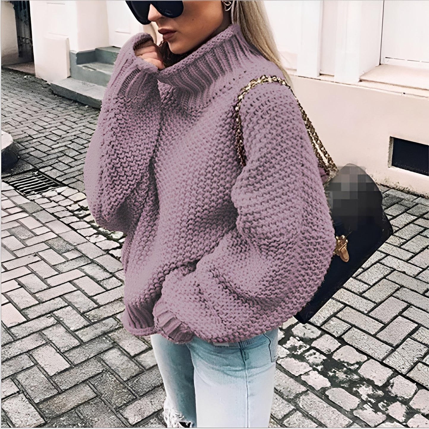 Nicola - Ultra-dicker, lockerer Rollkragenpullover für Damen