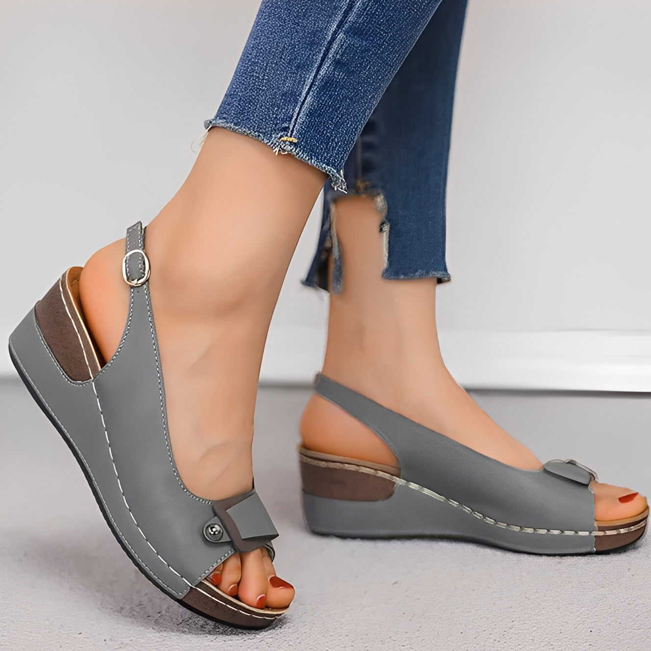 Neville - Bequeme Sandalen mit Keilabsatz für Damen