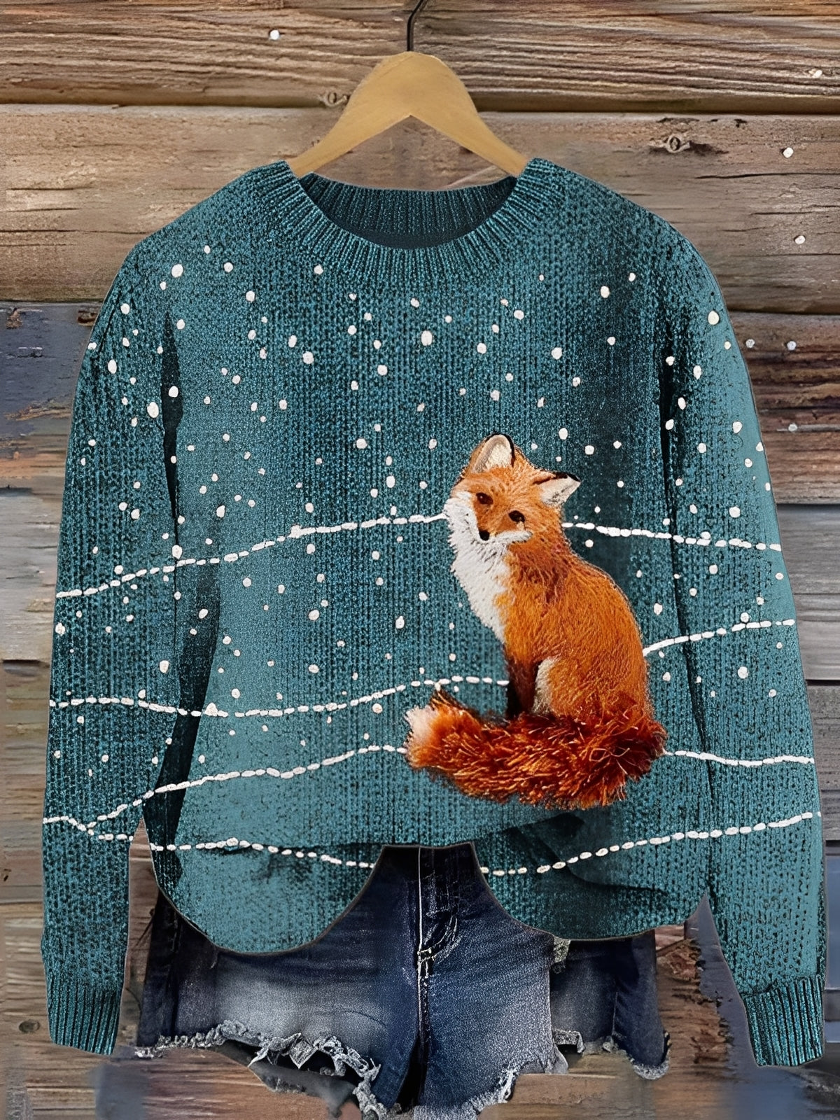 Tawnee - Warmer Wollpullover mit Print für Damen