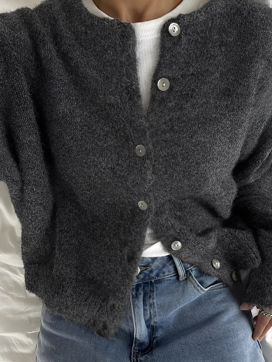 Rowena - Vintage-Wollmantel mit Knöpfen für Damen
