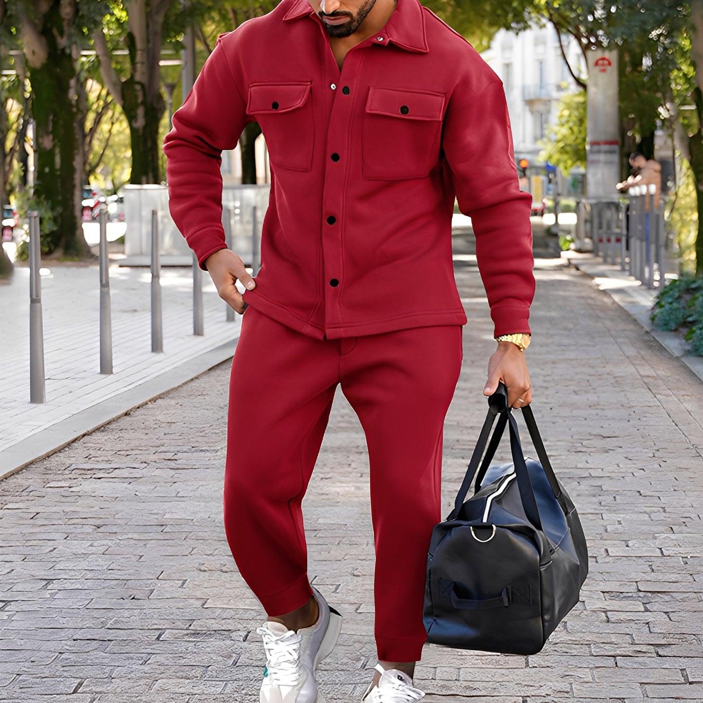 Kent - Lässiges Slim-Fit-Set aus Hemd und Hose für Herren