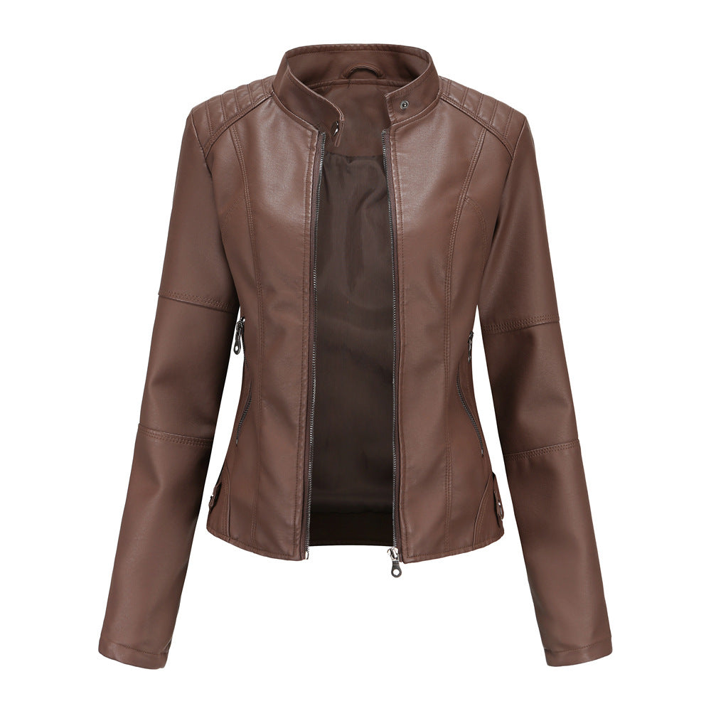 Martha - Stilvolle, schmal geschnittene Lederjacke für Damen