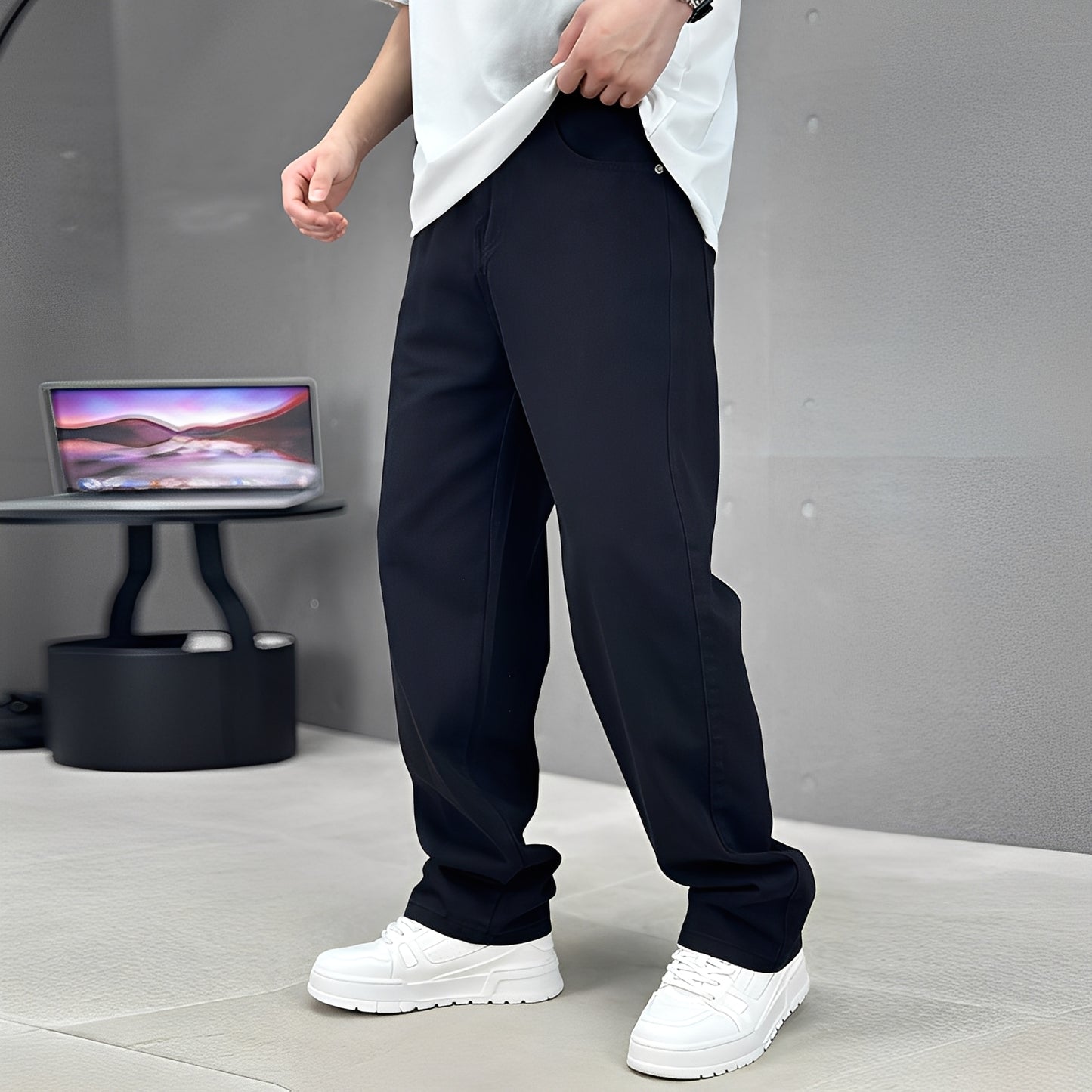 Wendell - Stilvolle Jeans mit weitem Bein für Herren