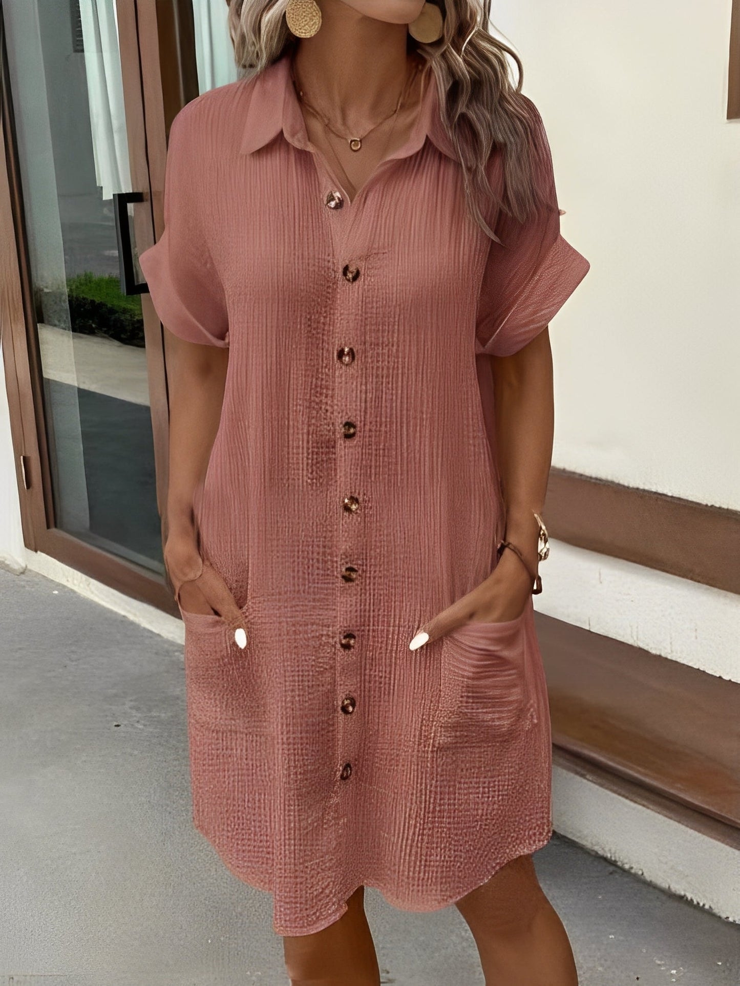 Rorie - Schlichtes Sommerhemdkleid für Damen