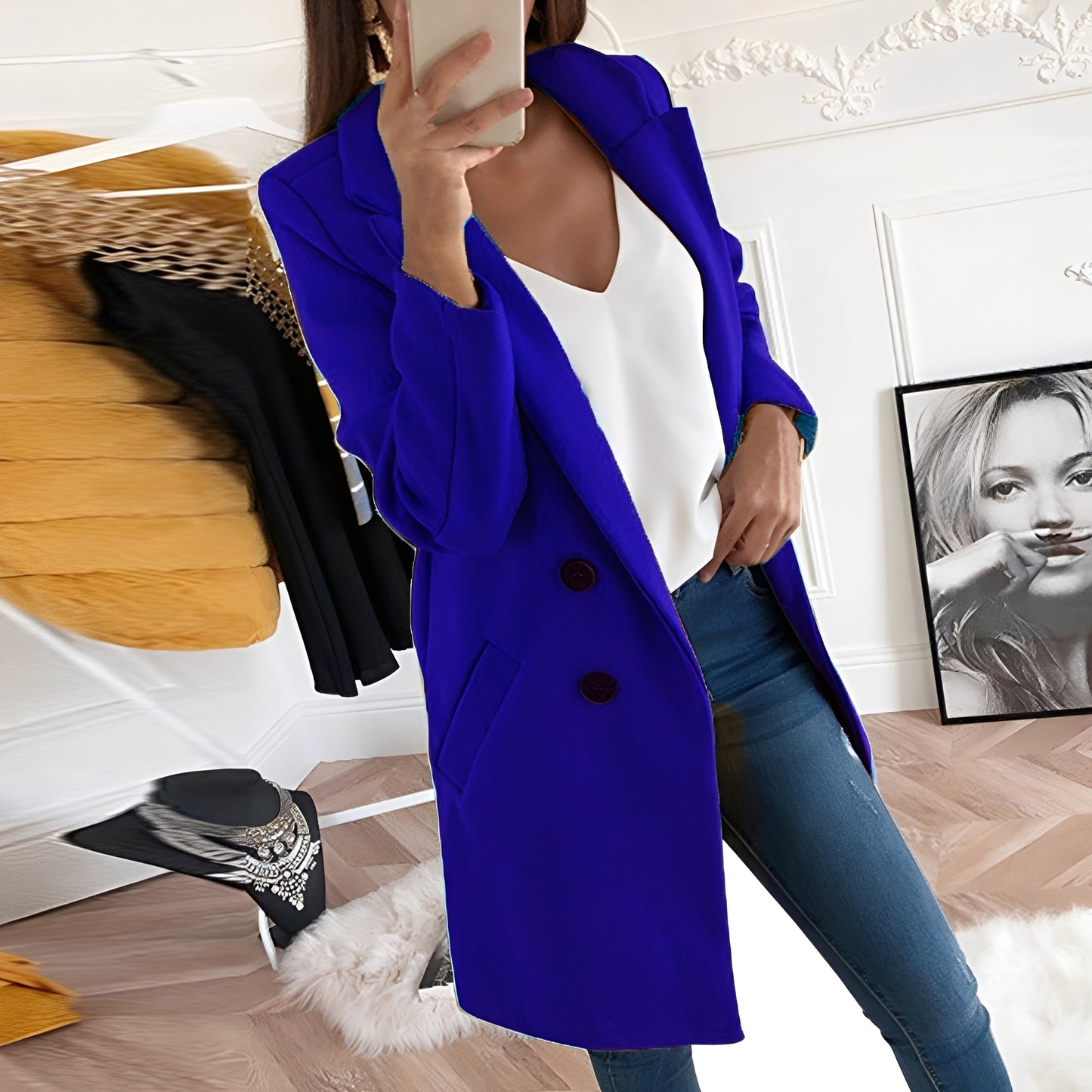 Nichole - Eleganter und warmer langer Mantel für Damen