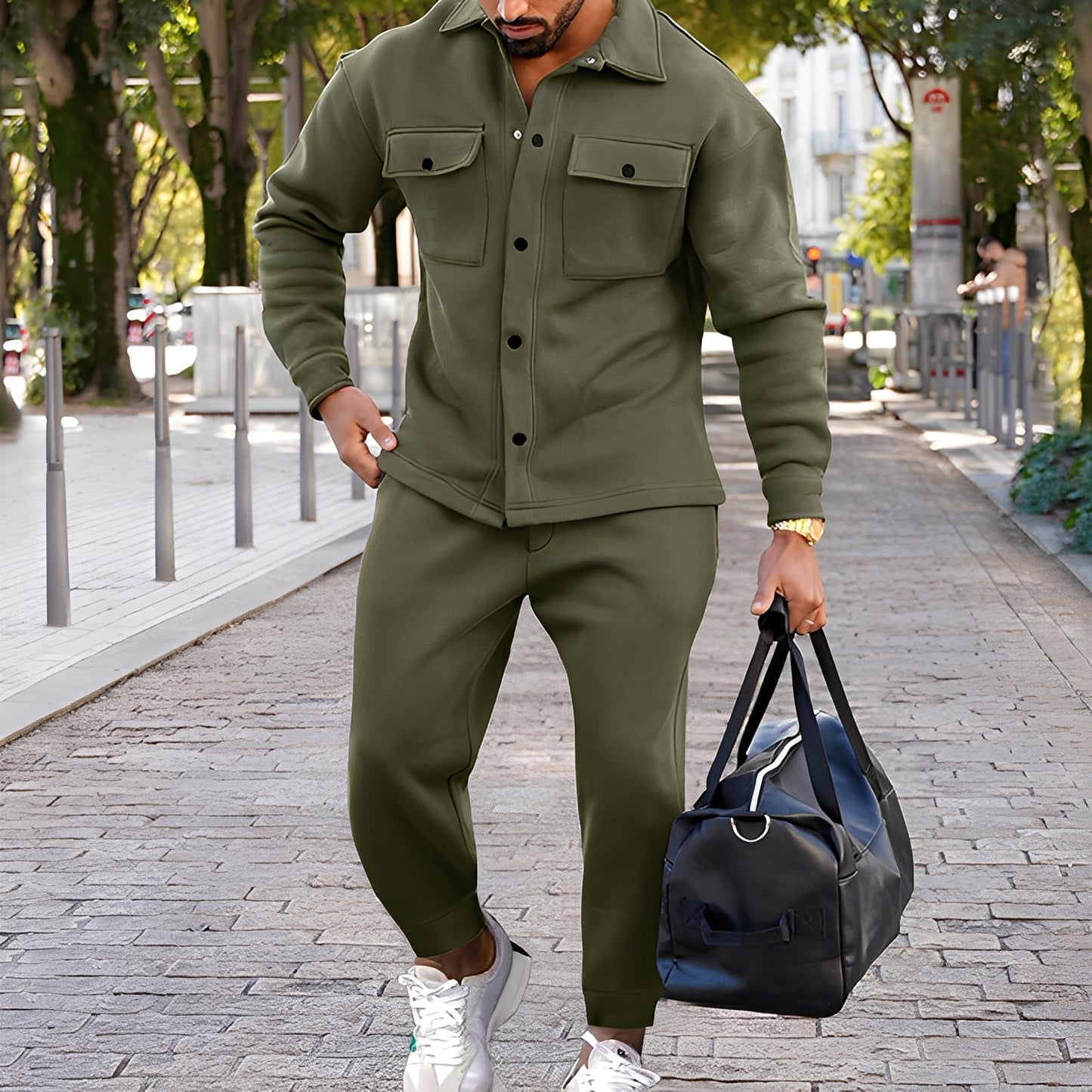 Kent - Lässiges Slim-Fit-Set aus Hemd und Hose für Herren