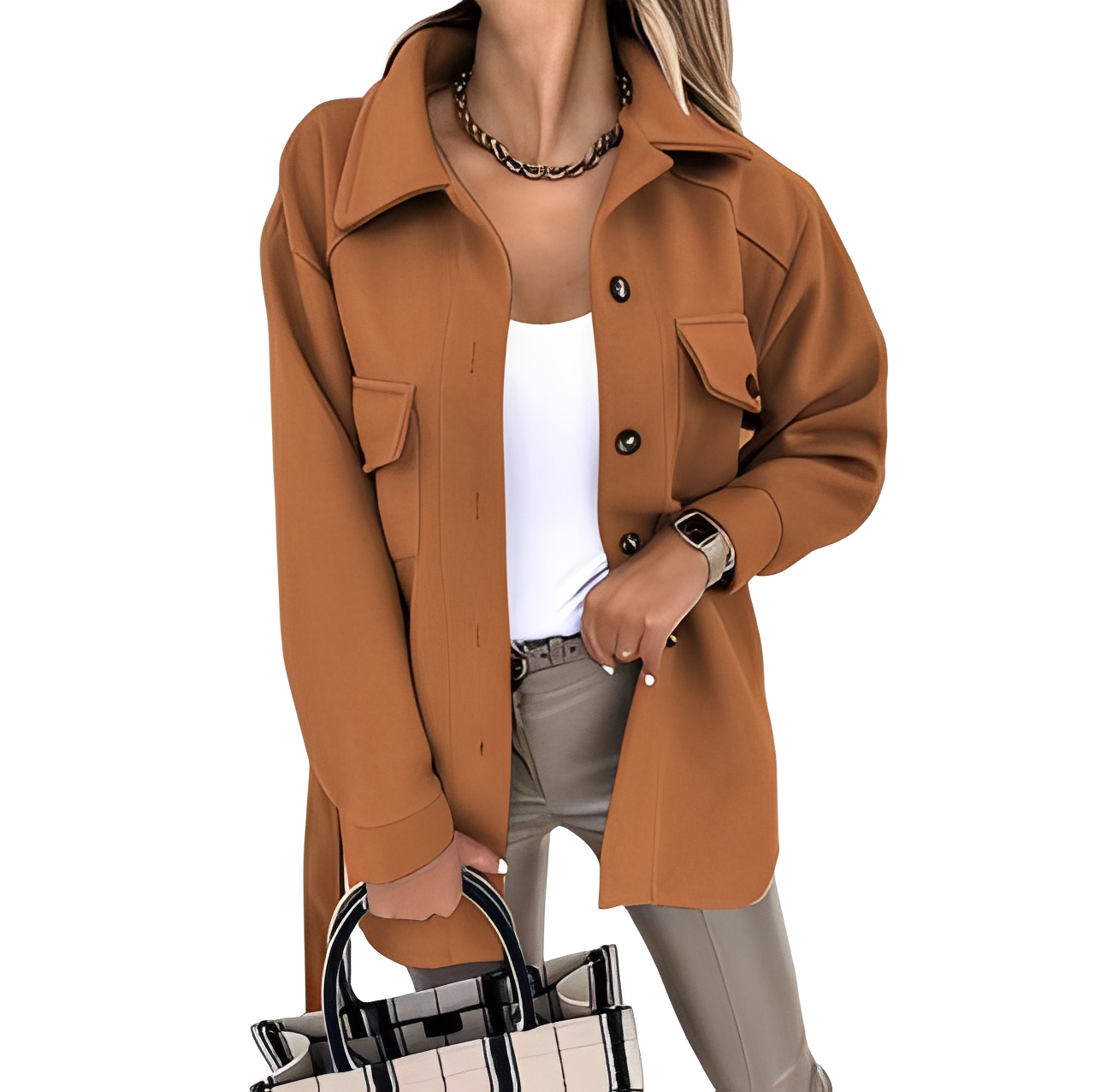 Bethanie - Lässige Reversjacke mit Knöpfen für Damen