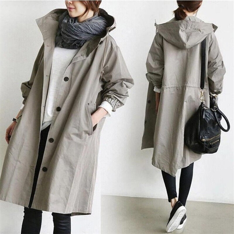 Rowana - Wasserdichter Damen-Trenchcoat mit Kapuze